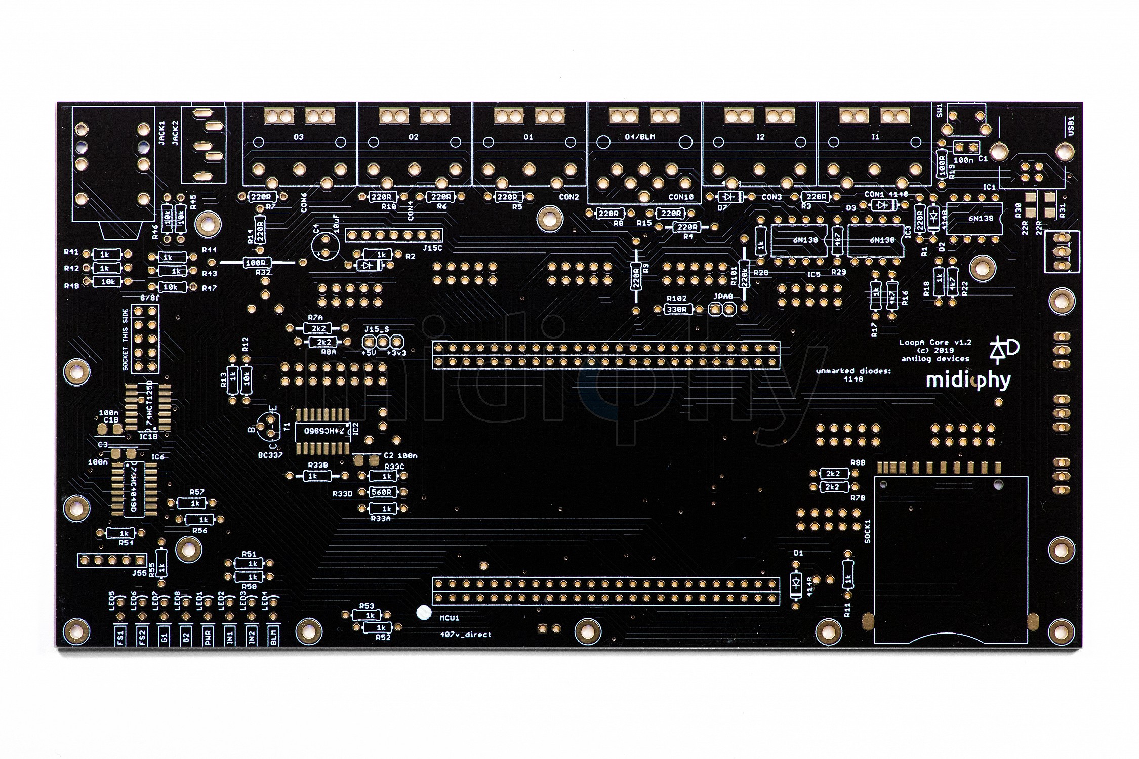 midiphy - LoopA CORE PCB - MIDIbox shop, DIY MIDI sequencer & studio ...